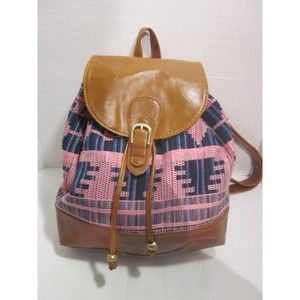 Love Trove Backpack Bohemian Pink Blue Faux Leather Adjustable Straps
